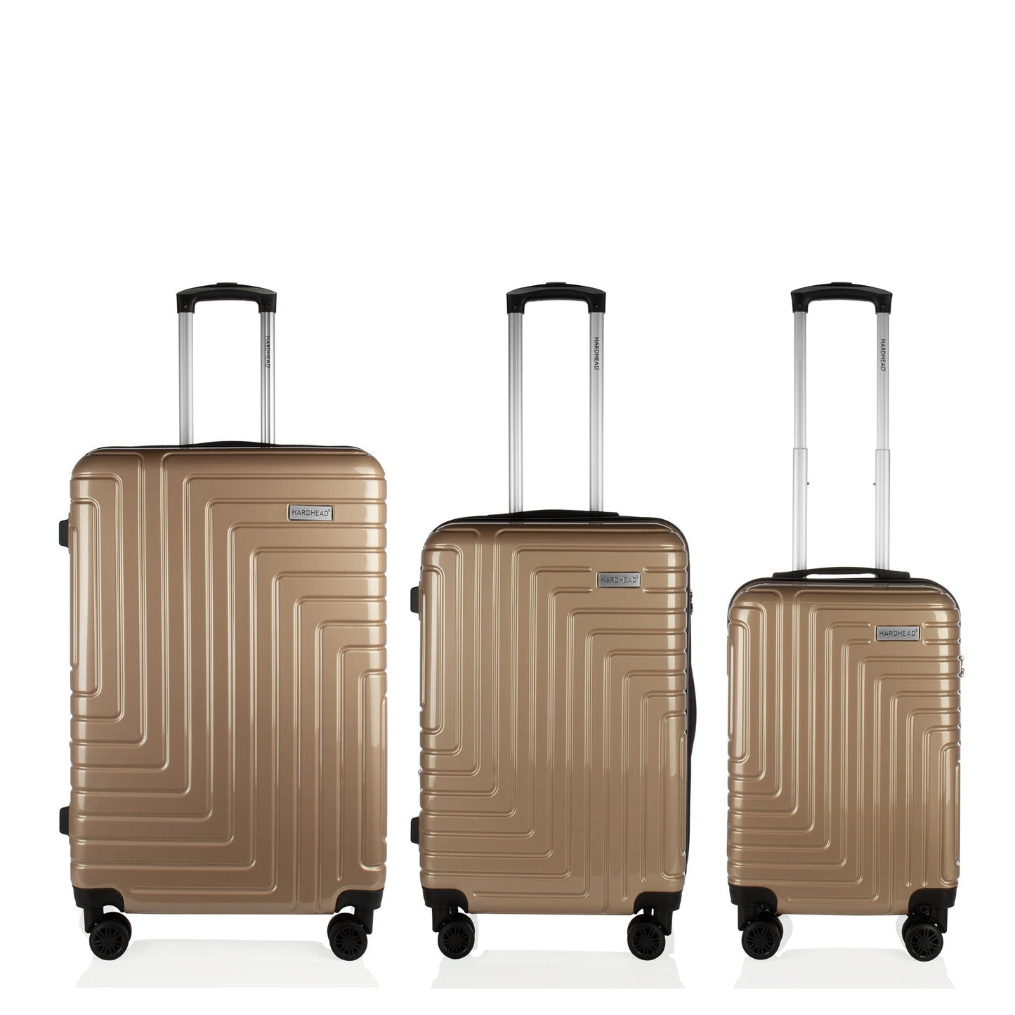 Sara Collection Gold Luggage 3 Piece Set (20/24/28") Suitcase Lock Spinner Hardshell