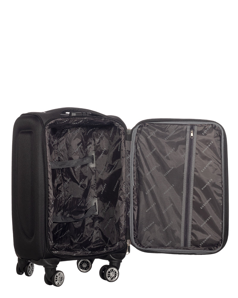 Victoria Collection Black Set(20/26/28/30") Suitcase Lock Spinner Soft