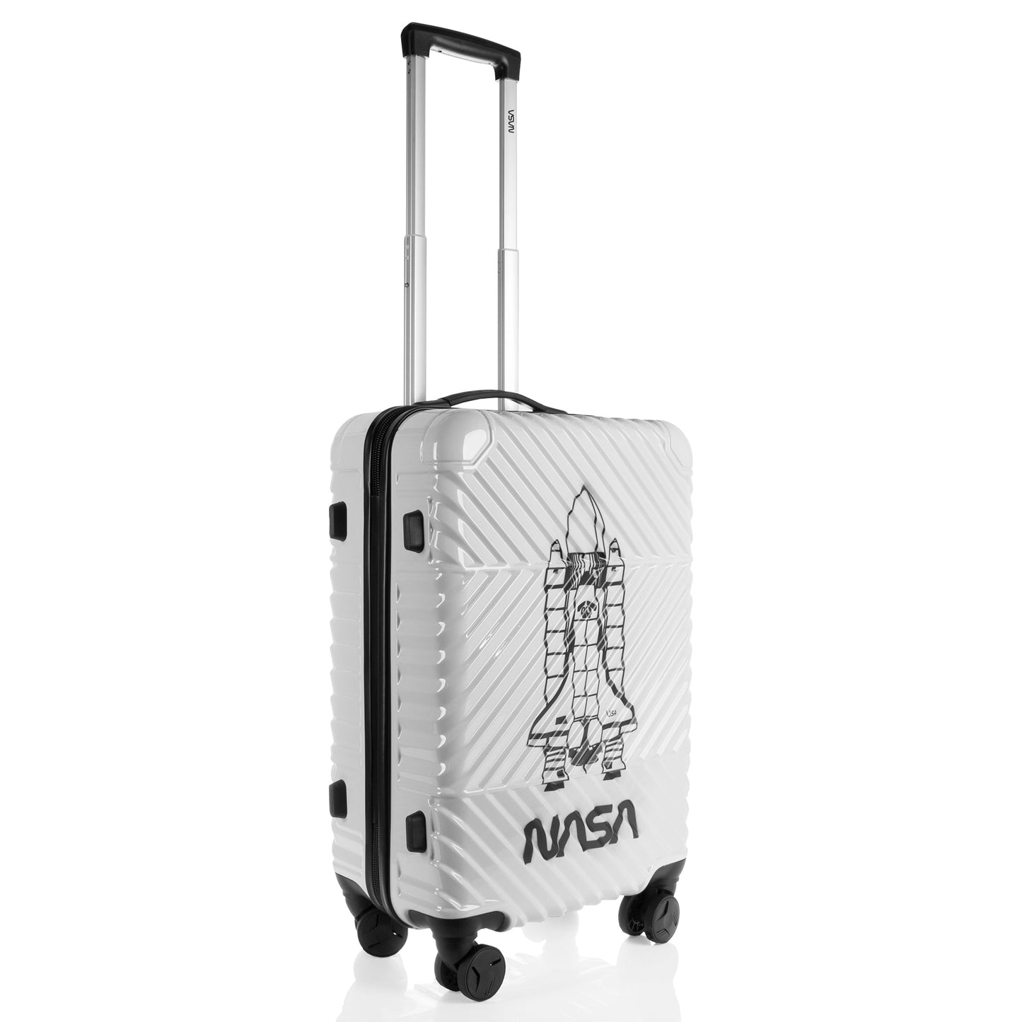 Space Shuttle Collection White Luggage 3 Piece Set (21/25/29") Suitcase Lock Spinner Hardshell