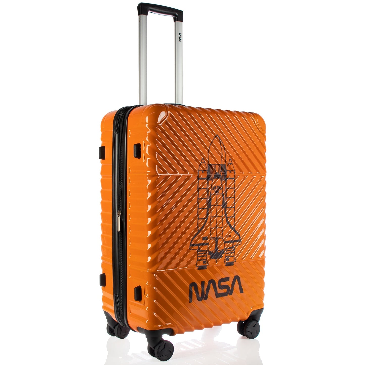 Space Shuttle Collection Orange Luggage 3 Piece Set (21/25/29") Suitcase Lock Spinner Hardshell
