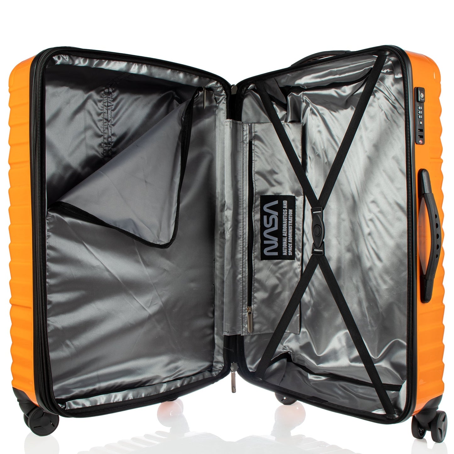 Space Shuttle Collection Orange Luggage 3 Piece Set (21/25/29") Suitcase Lock Spinner Hardshell