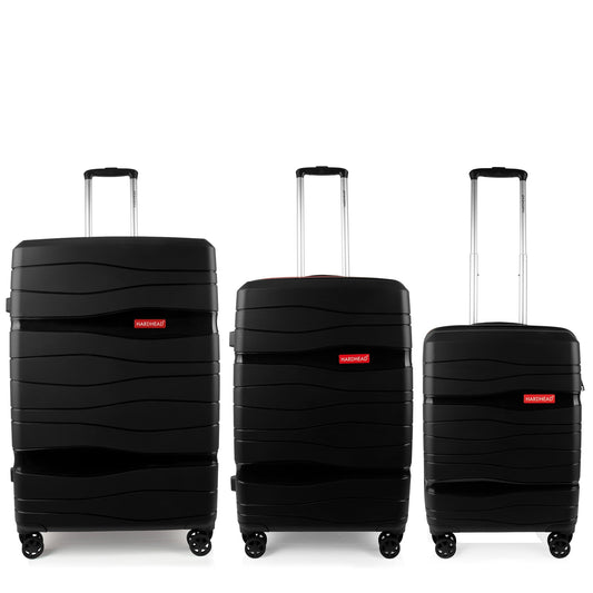 Polyprop Black 3 pieces luggage set