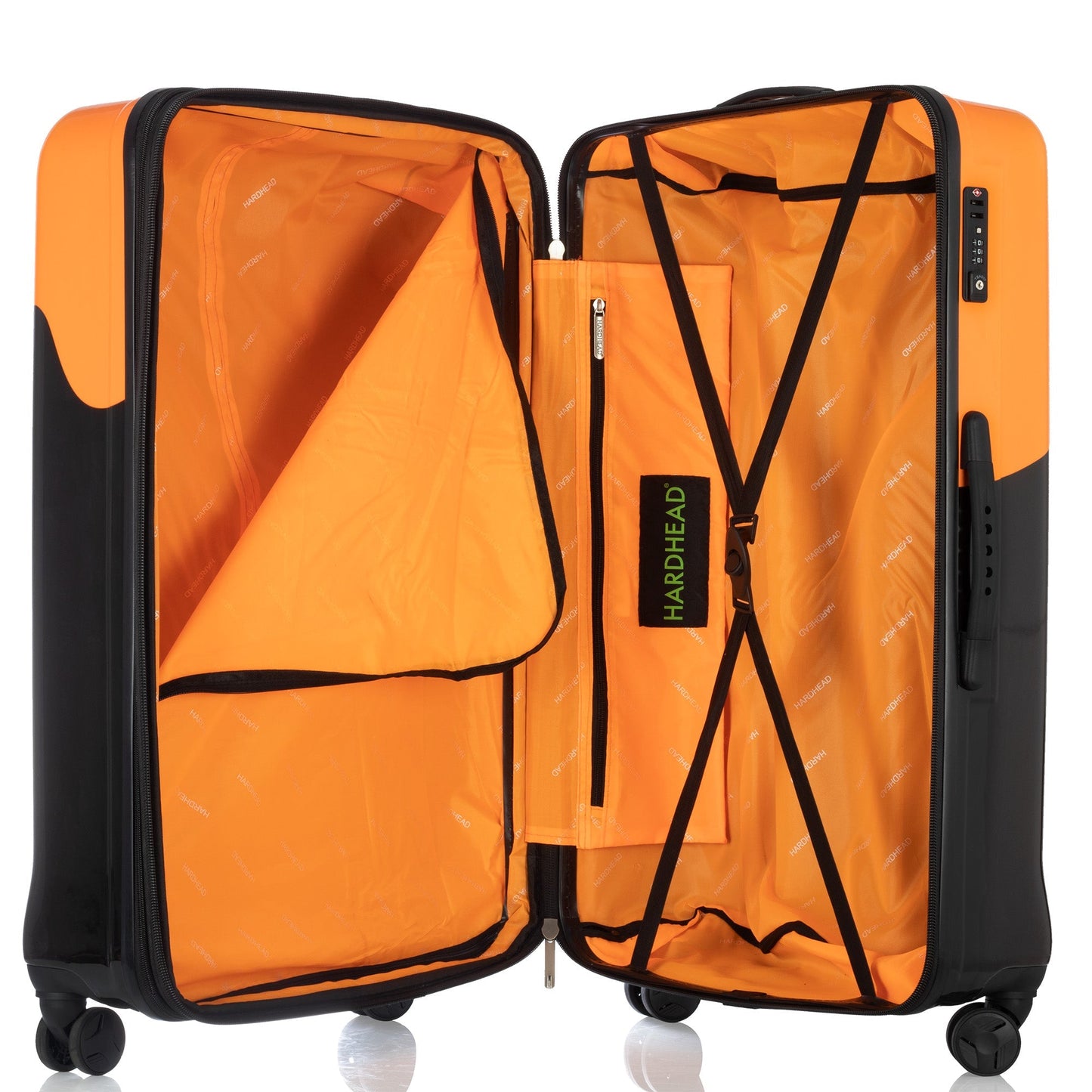 Melted Slime Collection Black with Orange/Yellow/Green Luggage 3 Piece Set (22/26/30") Suitcase Lock Spinner Hardshell