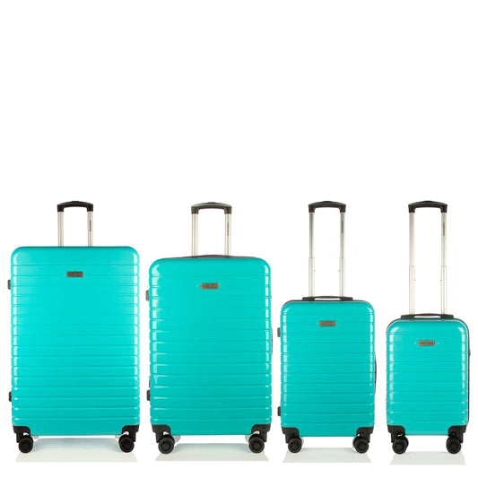 Blaze Collection Aqua Luggage 4 Piece Set (18/20/24/28") Suitcase Lock Spinner Hardshell