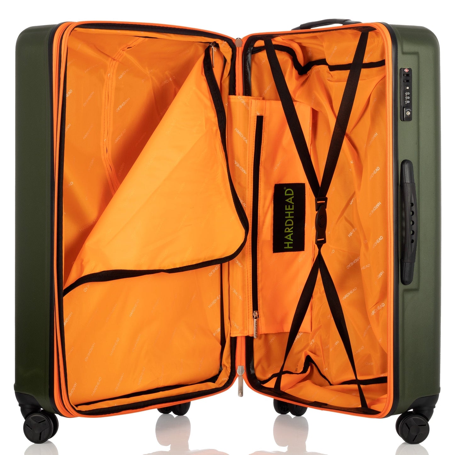 Nayax Collection Green Luggage 3 Piece Set (20/24/28") Suitcase Lock Spinner Hardshell