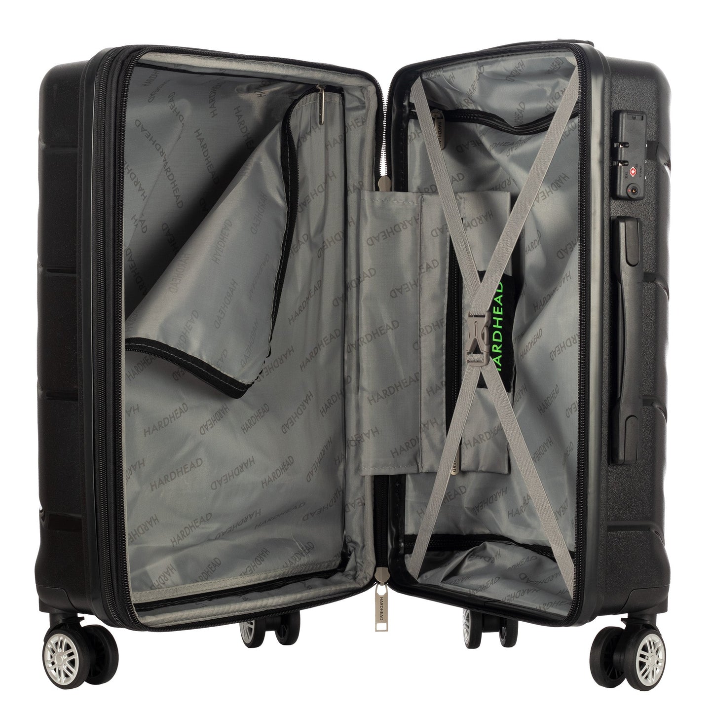 Ian collection black luggage (21") Suitcase Lock Spinner Hardshell