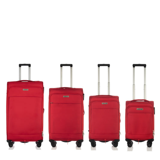 In Heaven Collection Red Luggage 4 Piece Set (18/20/26/30") Suitcase Lock Spinner Soft
