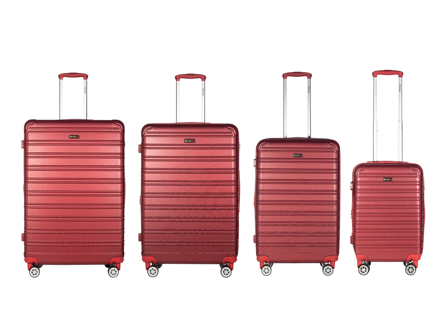 King Collection 4pc Red luggage (20/26/28/30") Suitcase Lock Spinner Hard