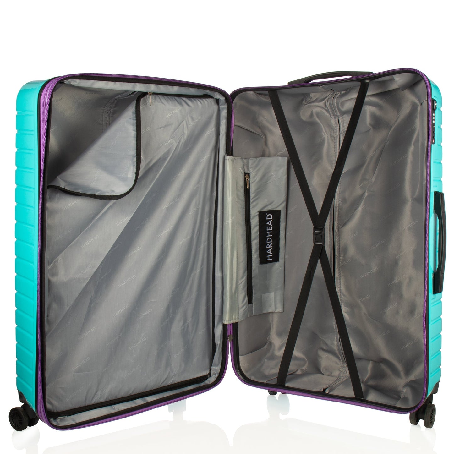 Blaze Collection Aqua Luggage 4 Piece Set (18/20/24/28") Suitcase Lock Spinner Hardshell