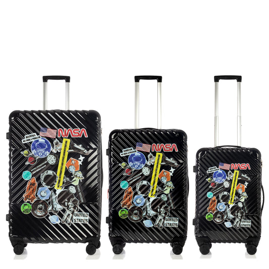 Mission Patches Collection Black Luggage Set (21/26/29")