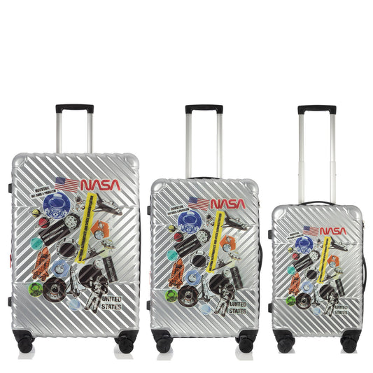 Mission Patches Collection Silver Luggage Set (21/26/29")
