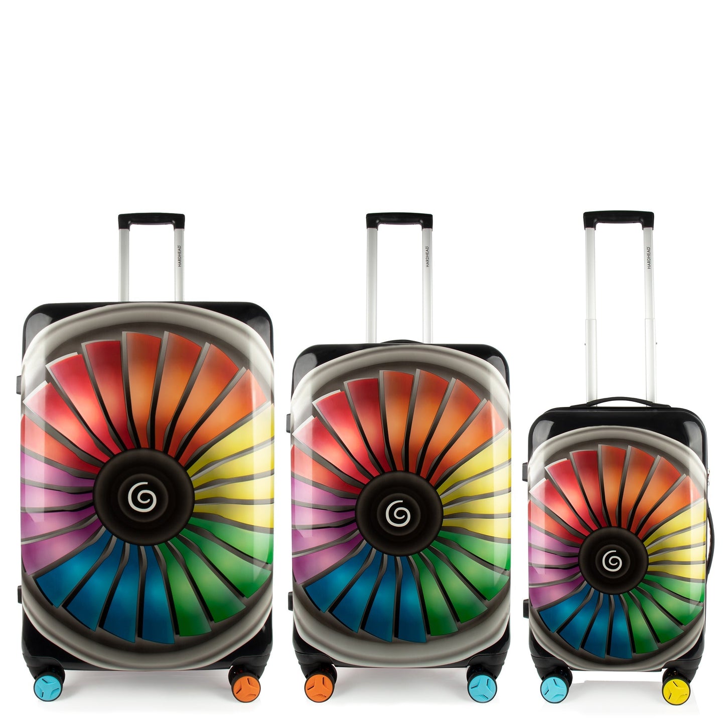 Engine Collection Rainbow Luggage 3 Piece Set (20/24/28") Suitcase Lock Spinner Hardshell